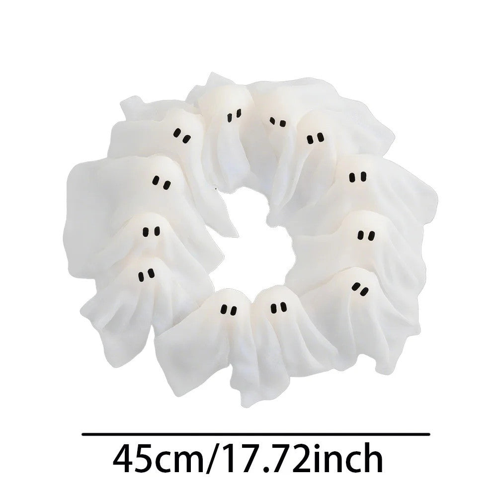 Halloween LED Ghost Wreath – Indoor/Outdoor Spooky Door & Wall Decor