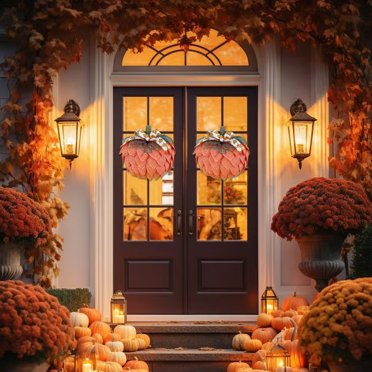 π Farmhouse Pumpkin Wreath For Front Door