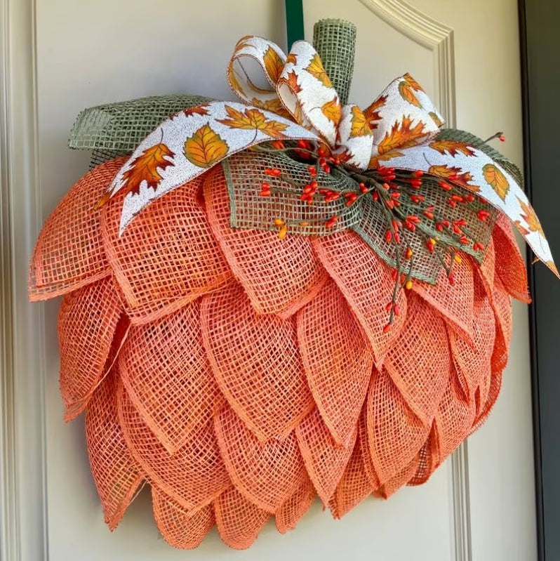 π Farmhouse Pumpkin Wreath For Front Door