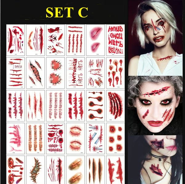😈Halloween Prank Makeup Temporary Tattoo