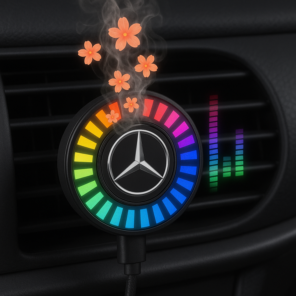 Musical rhythm LED car light with logo (with aroma diffuser)