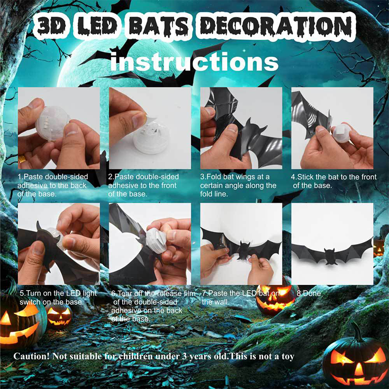 3D Vleermuis LED Wandlamp Decoratie