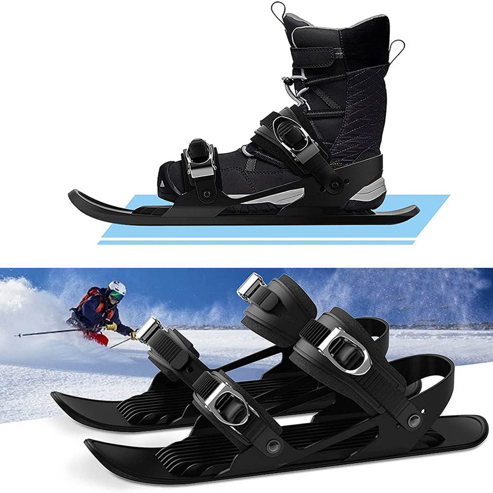 Mini Ski Skates Portable Short Skiboard Adjustable Skates Shoes For Snow - MANDOTOS