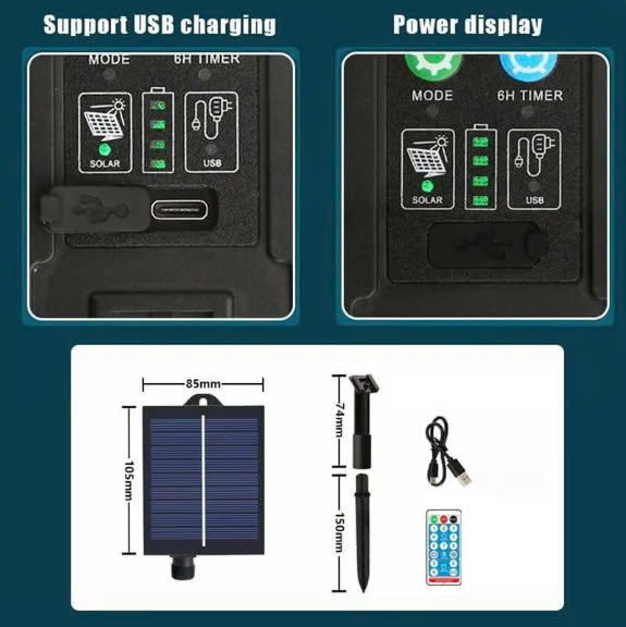 ✨LAST DAY ONLY 49% OFF🔥USB Rechargeable Solar Powered String LED Lights with remote control