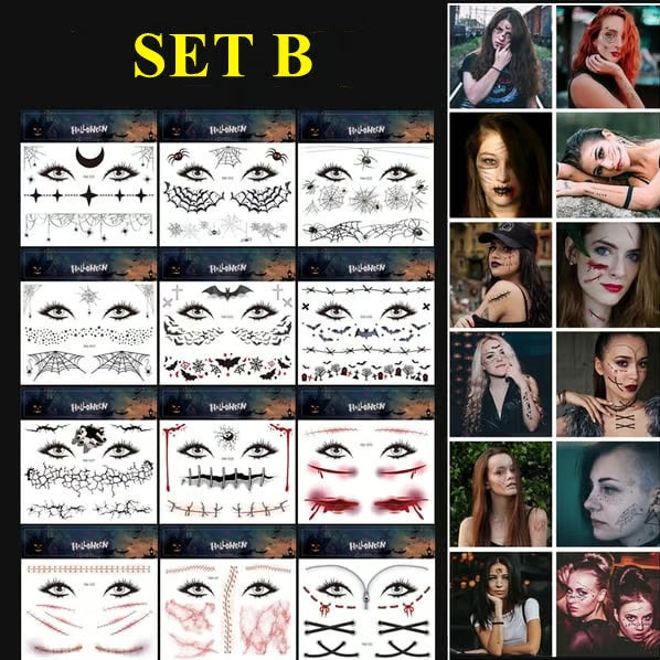 😈Halloween Prank Makeup Temporary Tattoo