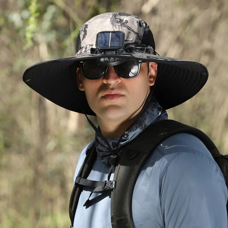 Father's Day Sale 50% OFF 🔥 Solar Powered Fan Cooling Hat – For Outdoor Work and Fishing