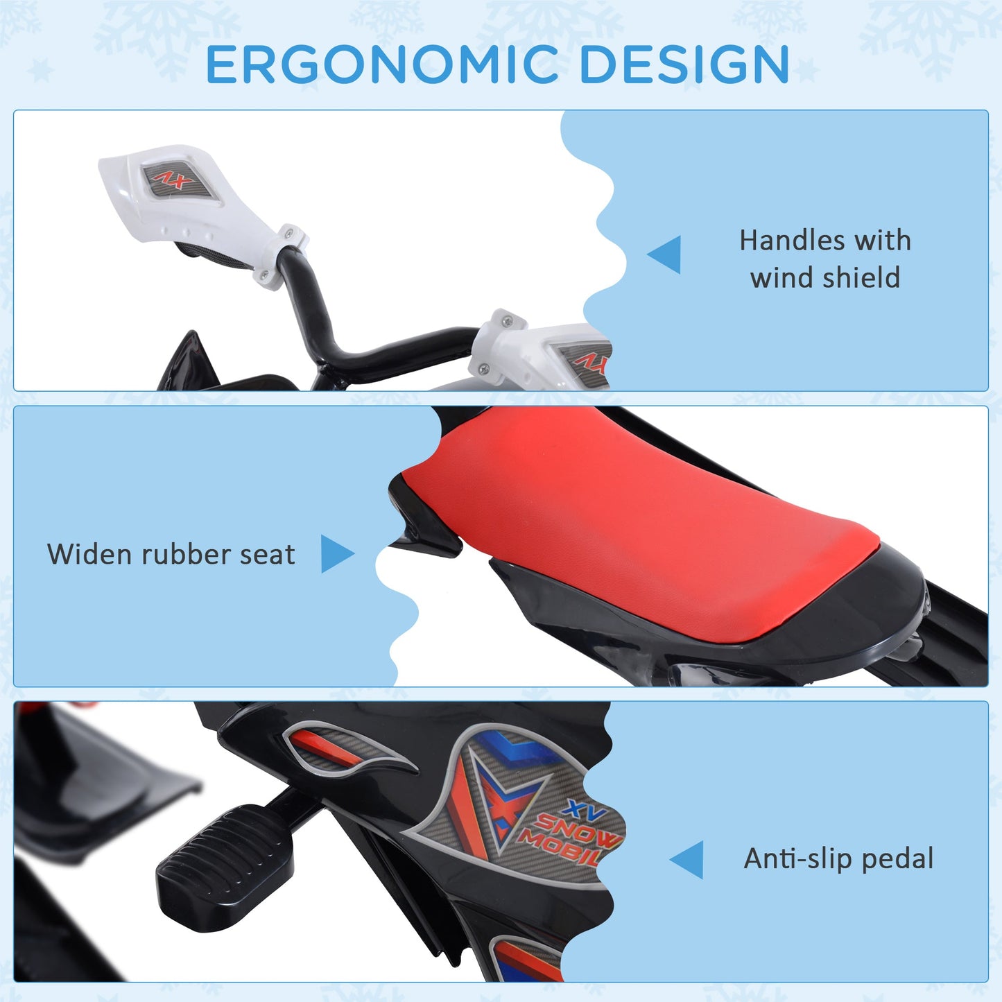 Snow Mobile Scooter Outdoor Winter Sled Motor Snow Racer Rush Sledge Exciting Ride On Vehicle Children