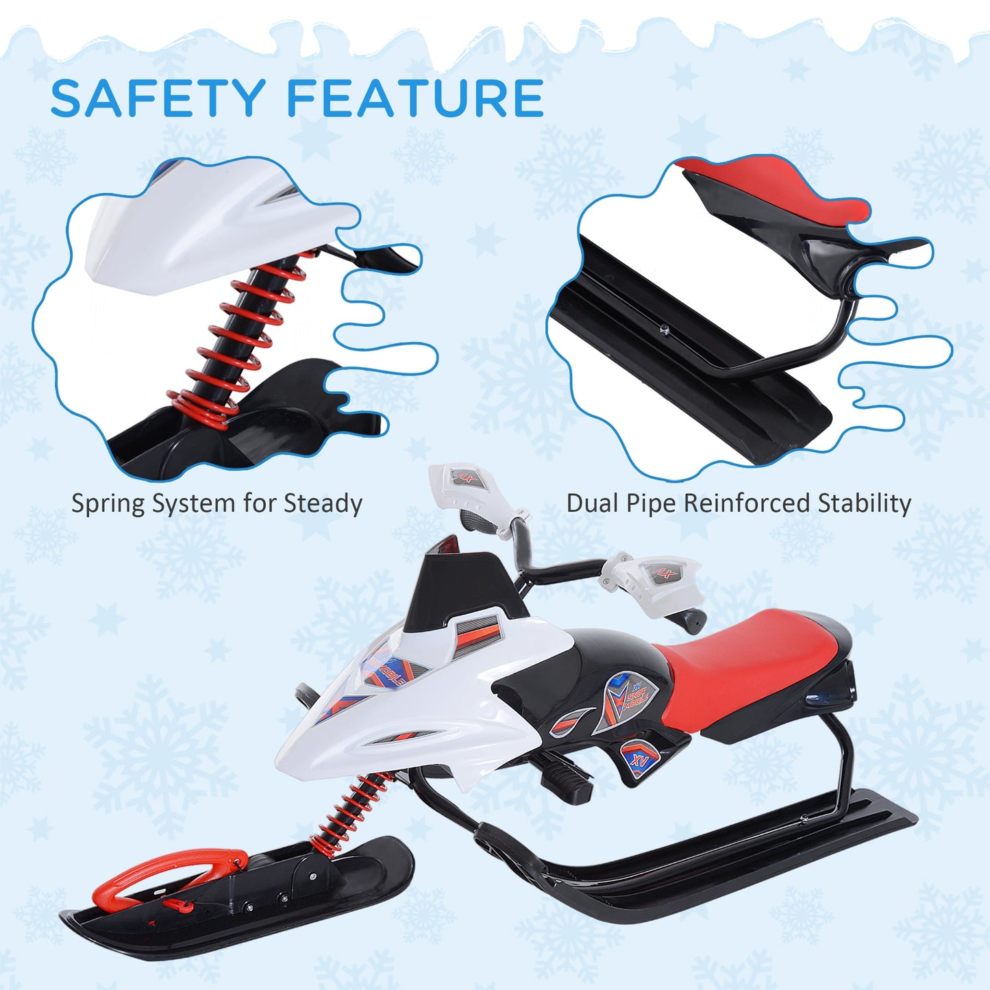 Snow Mobile Scooter Outdoor Winter Sled Motor Snow Racer Rush Sledge Exciting Ride On Vehicle Children