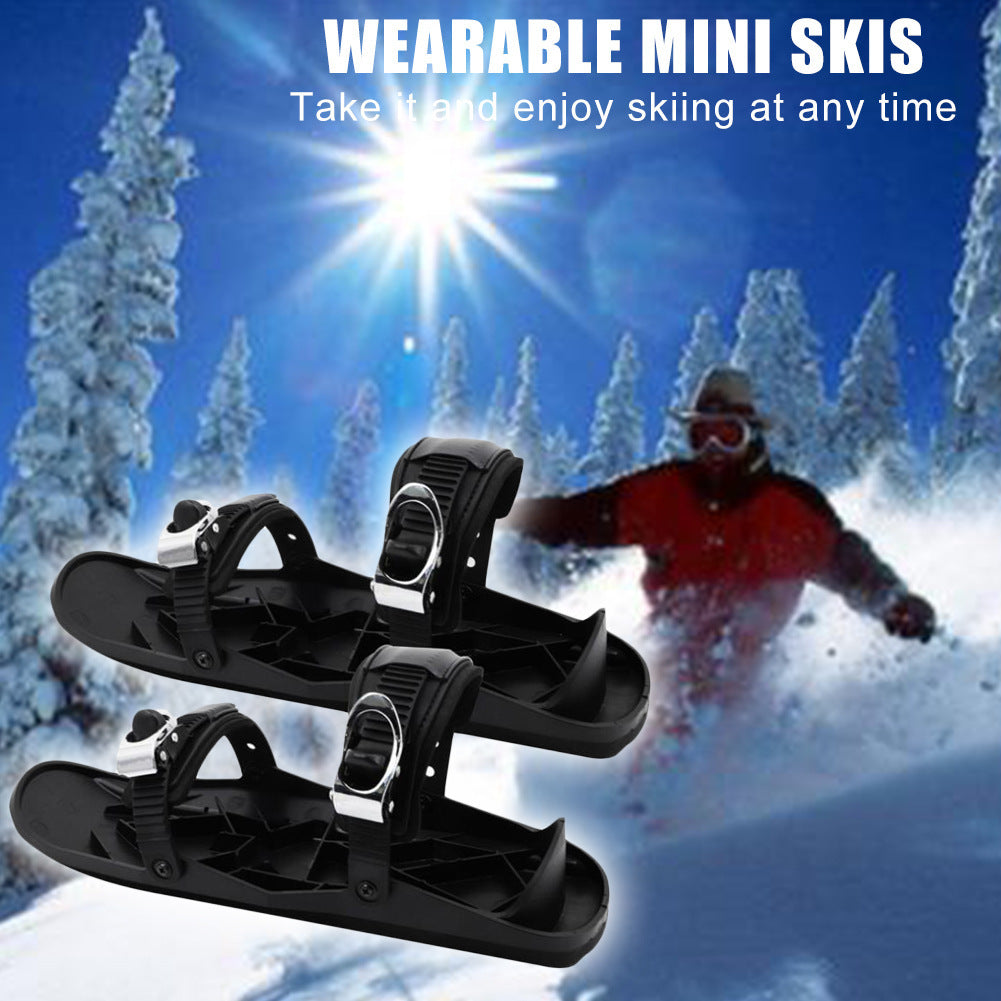 Mini Ski Skates Portable Short Skiboard Adjustable Skates Shoes For Snow - MANDOTOS