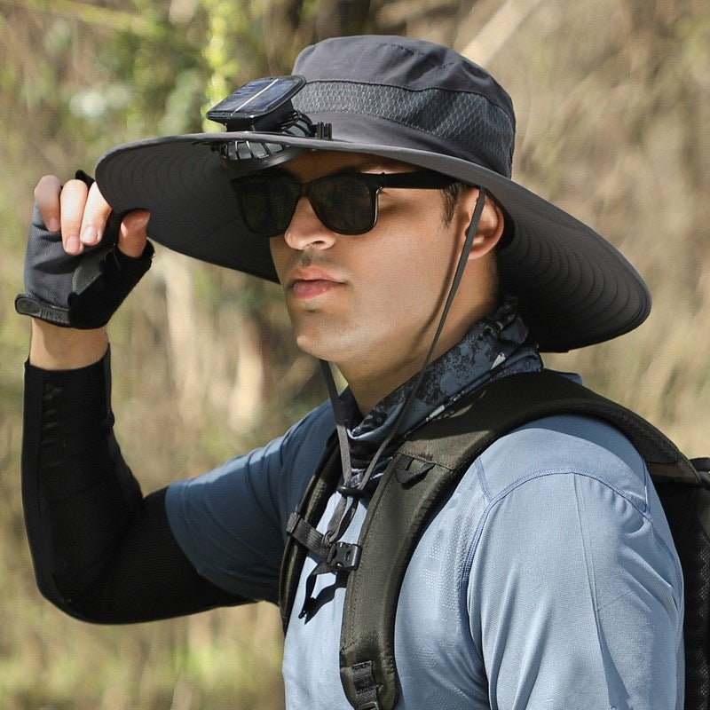 Father's Day Sale 50% OFF 🔥 Solar Powered Fan Cooling Hat – For Outdoor Work and Fishing