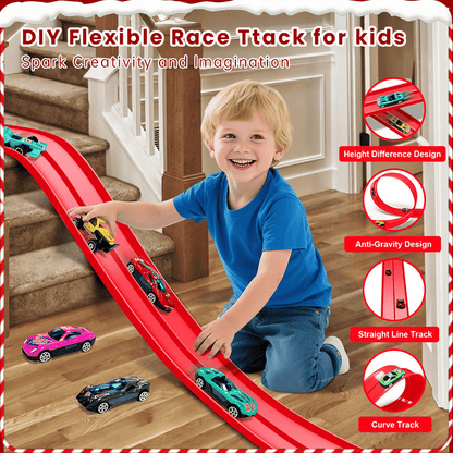🎄🎁 2025 Christmas Surprise Gift: DIY Racetrack Racing Toy 🚗✨