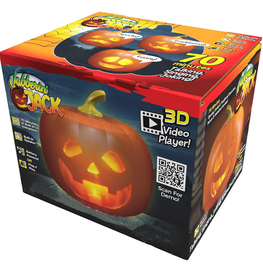 🎃 Jabberin' Jack Talking Pumpkin – Animated LED Face, Jokes, Songs & Spooky Fun for Halloween