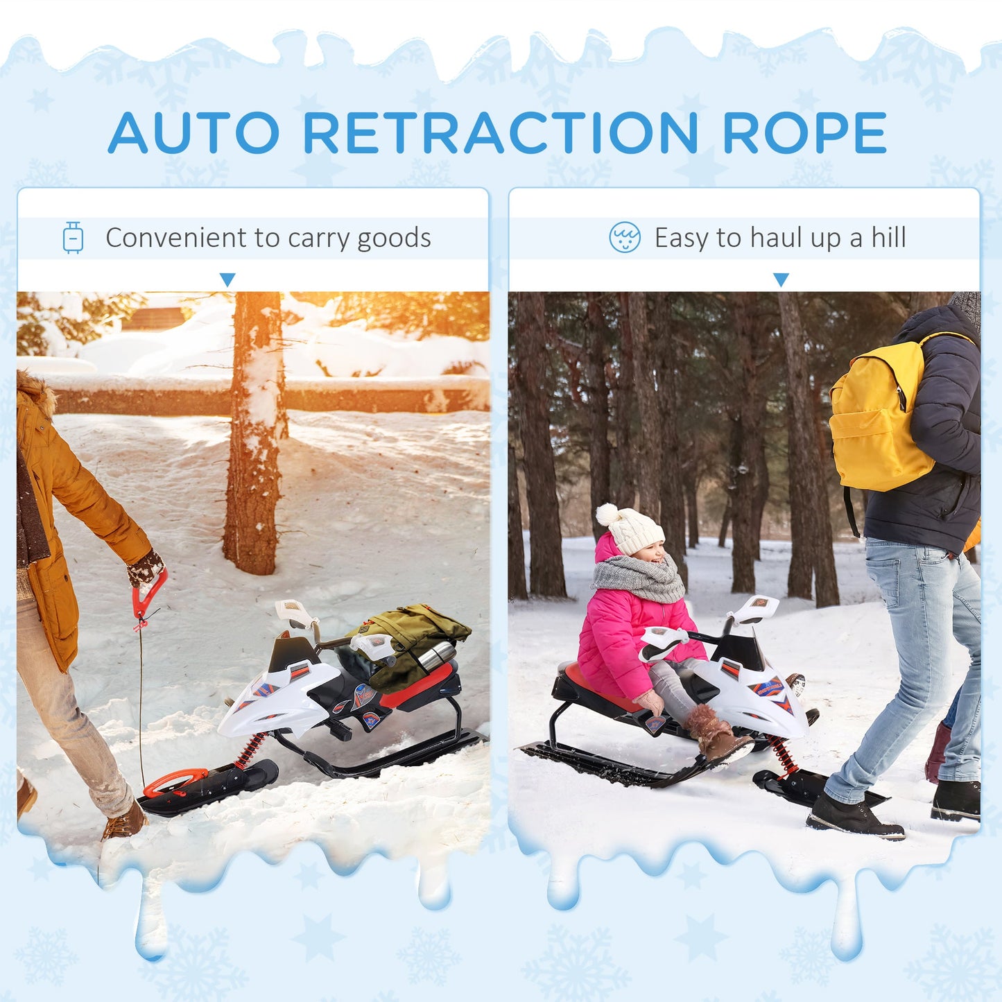 Snow Mobile Scooter Outdoor Winter Sled Motor Snow Racer Rush Sledge Exciting Ride On Vehicle Children