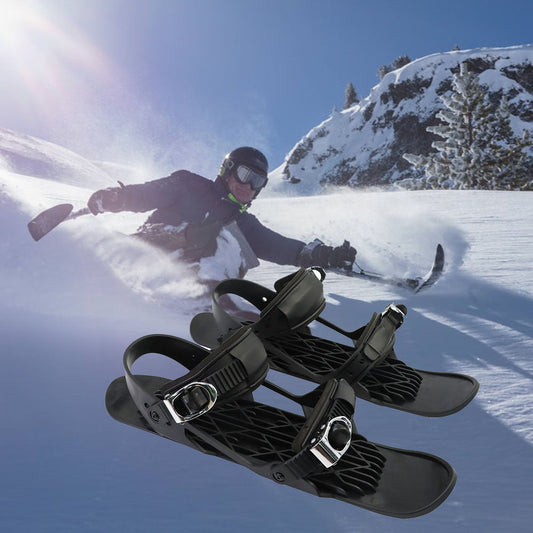Mini Ski Skates Portable Short Skiboard Adjustable Skates Shoes For Snow - MANDOTOS