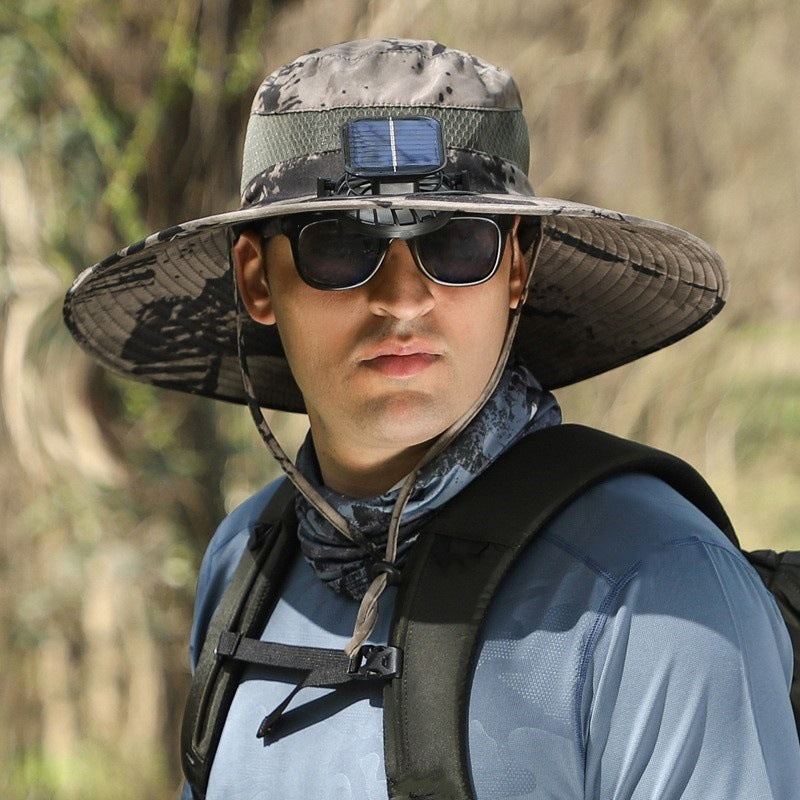 Father's Day Sale 50% OFF 🔥 Solar Powered Fan Cooling Hat – For Outdoor Work and Fishing