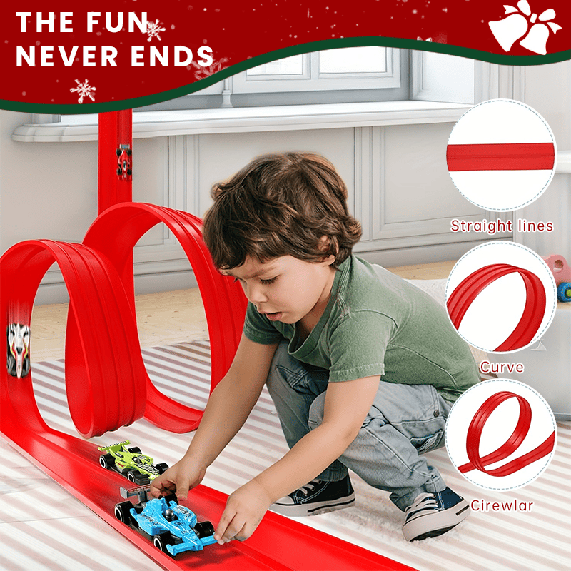 🎄🎁 2025 Christmas Surprise Gift: DIY Racetrack Racing Toy 🚗✨